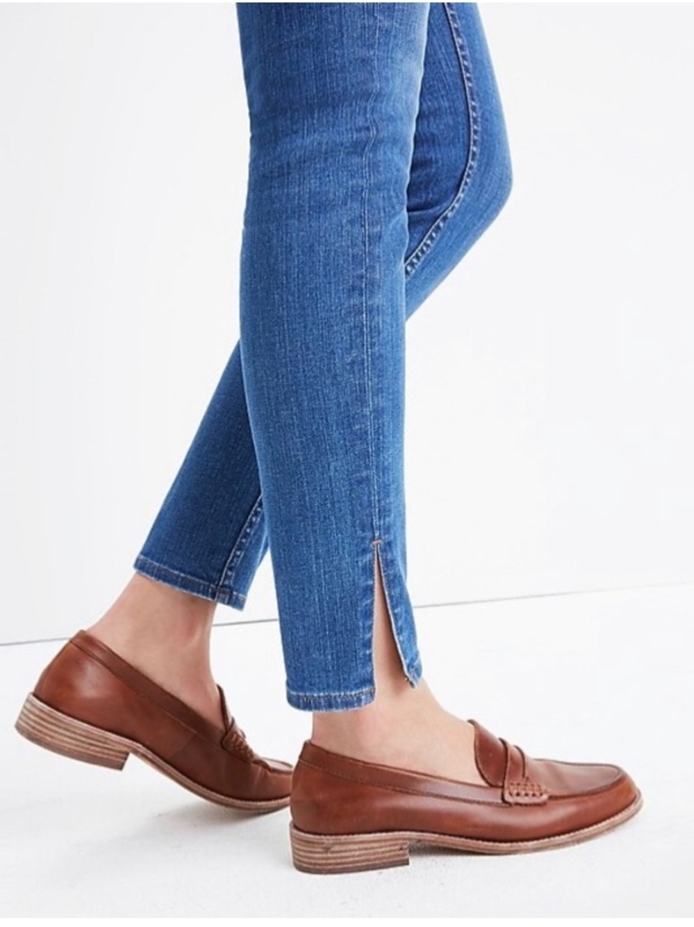 Madewell Women’s Split Hem 9” High-Rise Jeans Medium Blue Wash Size 27